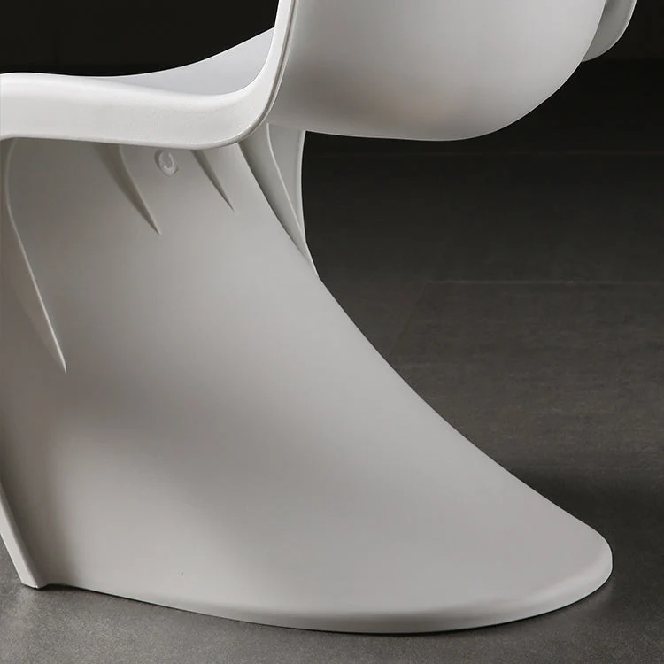 Sedia da pranzo senza braccioli plastica stile contemporaneo. Sedia laterale con schienale solido per la casa Clearhalo