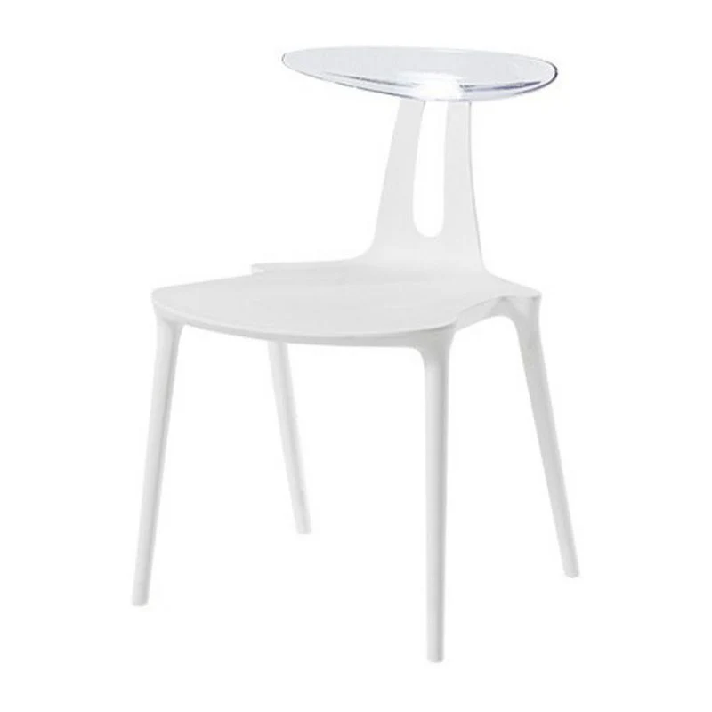 Sedia da pranzo senza braccioli plastica stile moderno per uso domestico Clearhalo