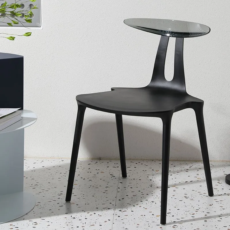 Sedia da pranzo senza braccioli plastica stile moderno per uso domestico Clearhalo