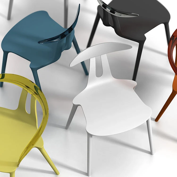 Sedia da pranzo senza braccioli plastica stile moderno per uso domestico Clearhalo