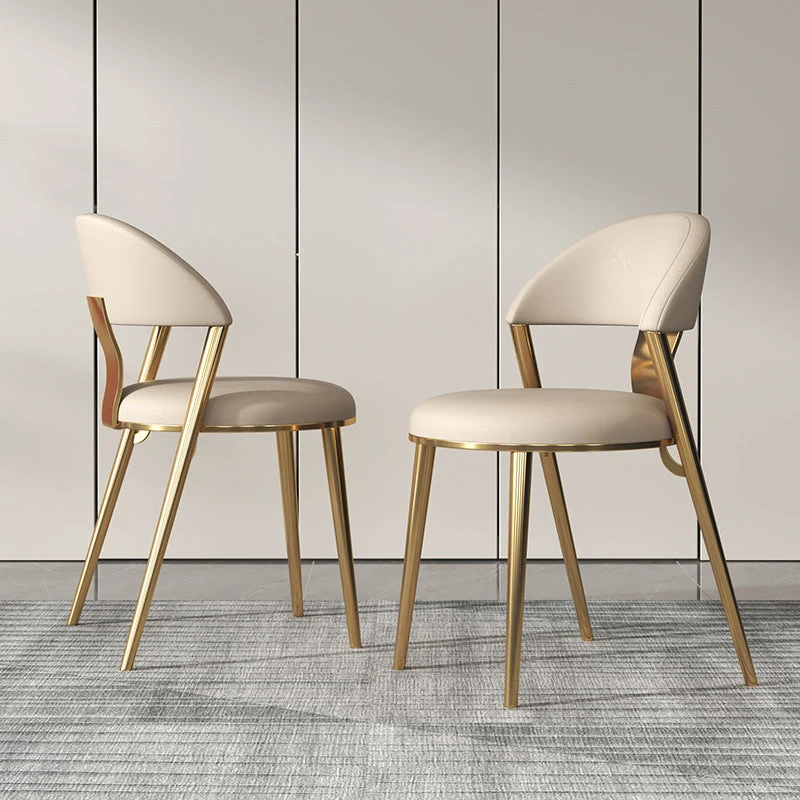 Sedia da pranzo senza braccioli Sedia da pranzo Glam ecopelle Clearhalo