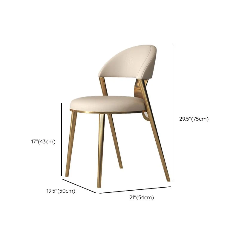 Sedia da pranzo senza braccioli Sedia da pranzo Glam ecopelle Clearhalo