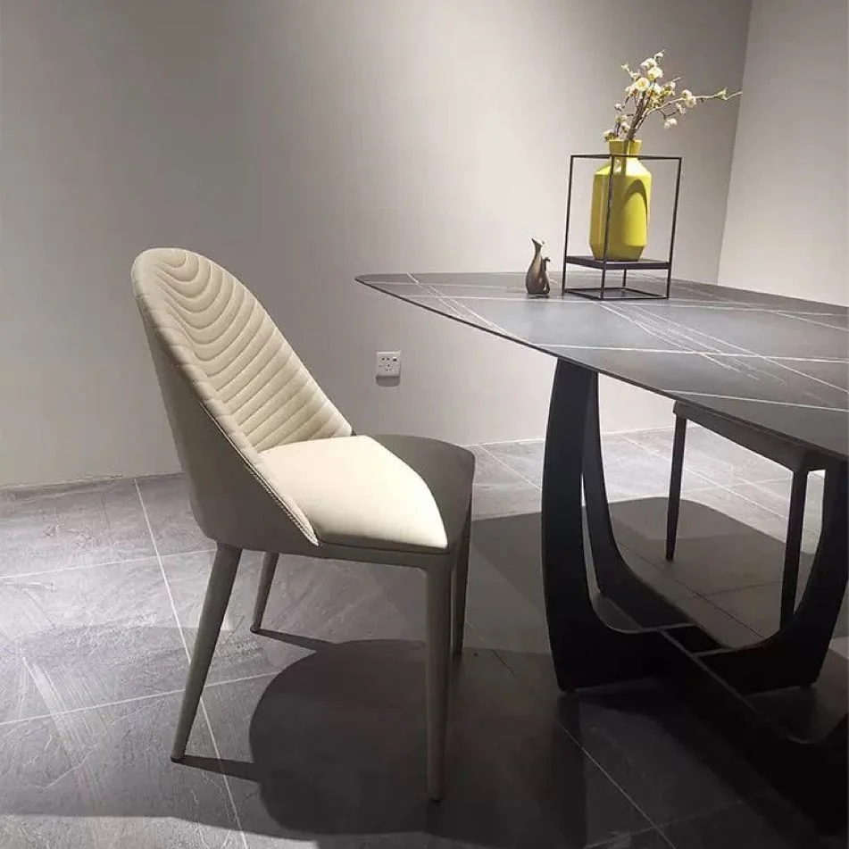 Sedia da pranzo senza braccioli stile moderno per cucina con gambe metallo Clearhalo