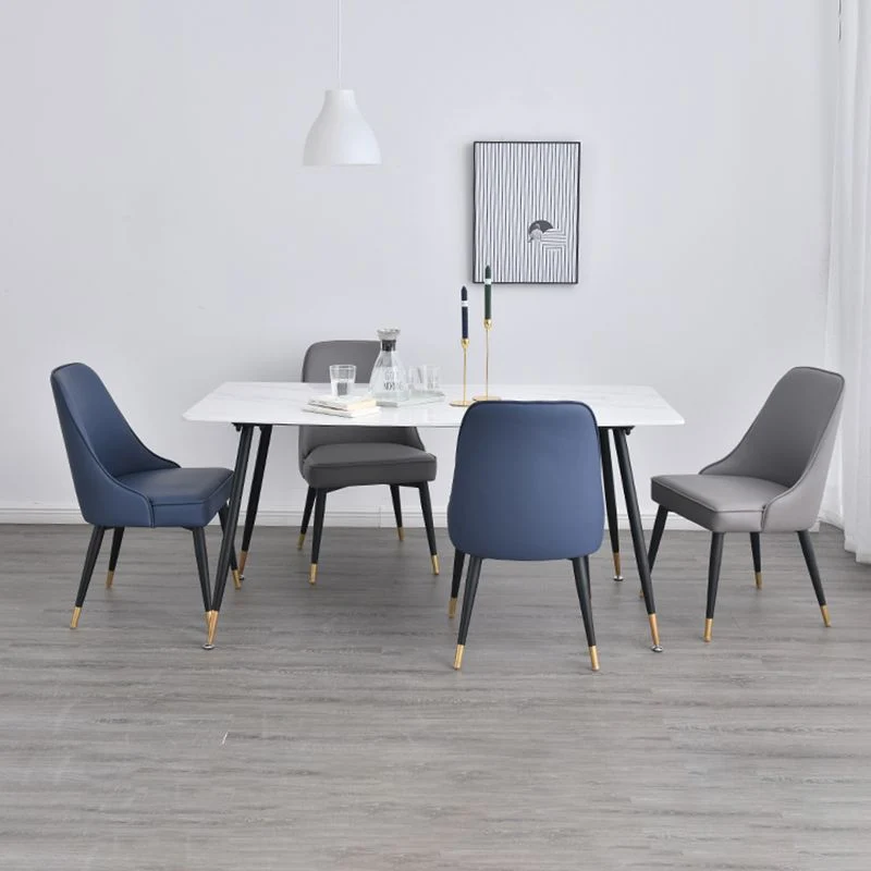Sedia da pranzo senza braccioli stile nordico Sedia laterale da pranzo tessuto imbottito per uso domestico Clearhalo