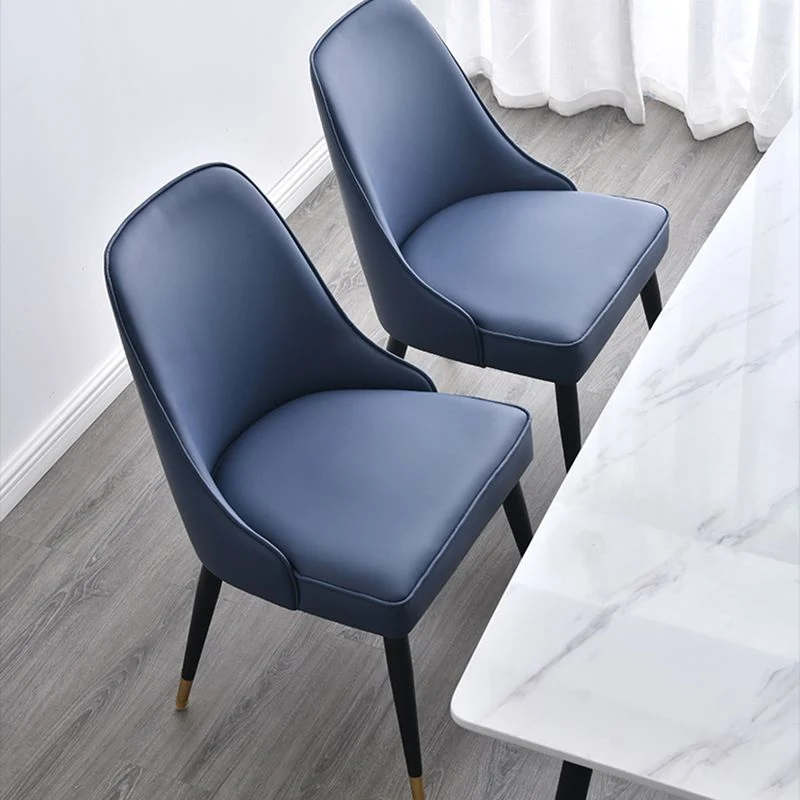 Sedia da pranzo senza braccioli stile nordico Sedia laterale da pranzo tessuto imbottito per uso domestico Clearhalo