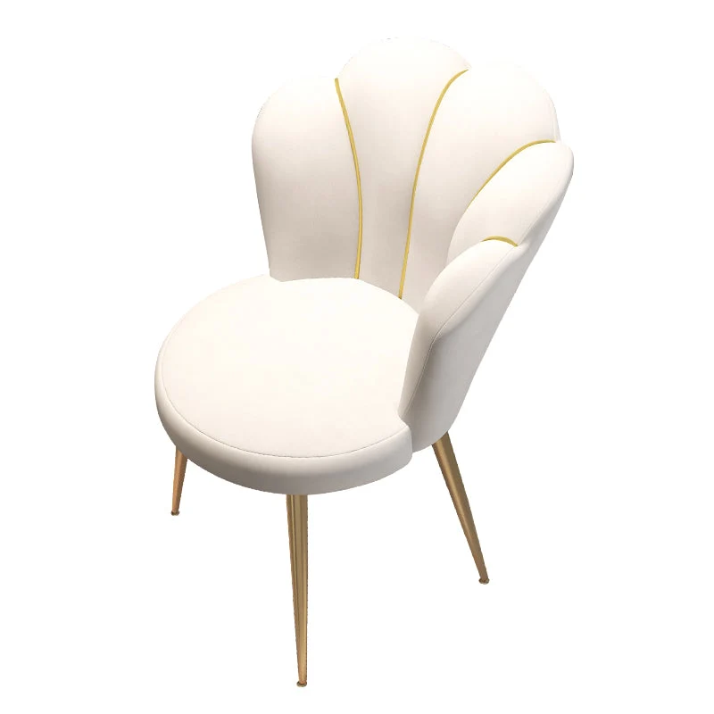 Sedia da pranzo singola imbottita senza braccioli stile Glam. Sedia da pranzo singola con schienale massiccio Clearhalo