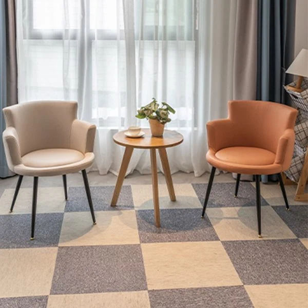 Sedia da pranzo singola moderna con bracciolo imbottito metallo per sala da pranzo Clearhalo