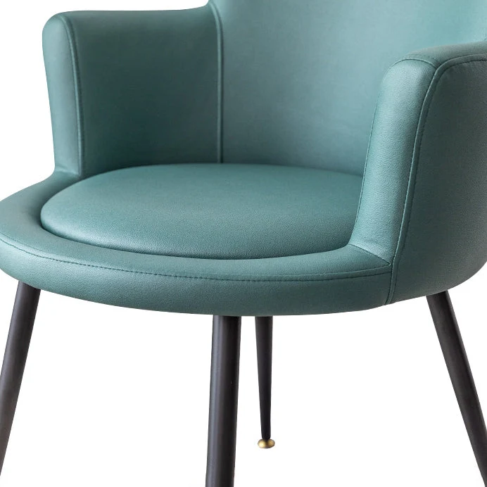 Sedia da pranzo singola moderna con bracciolo imbottito metallo per sala da pranzo Clearhalo