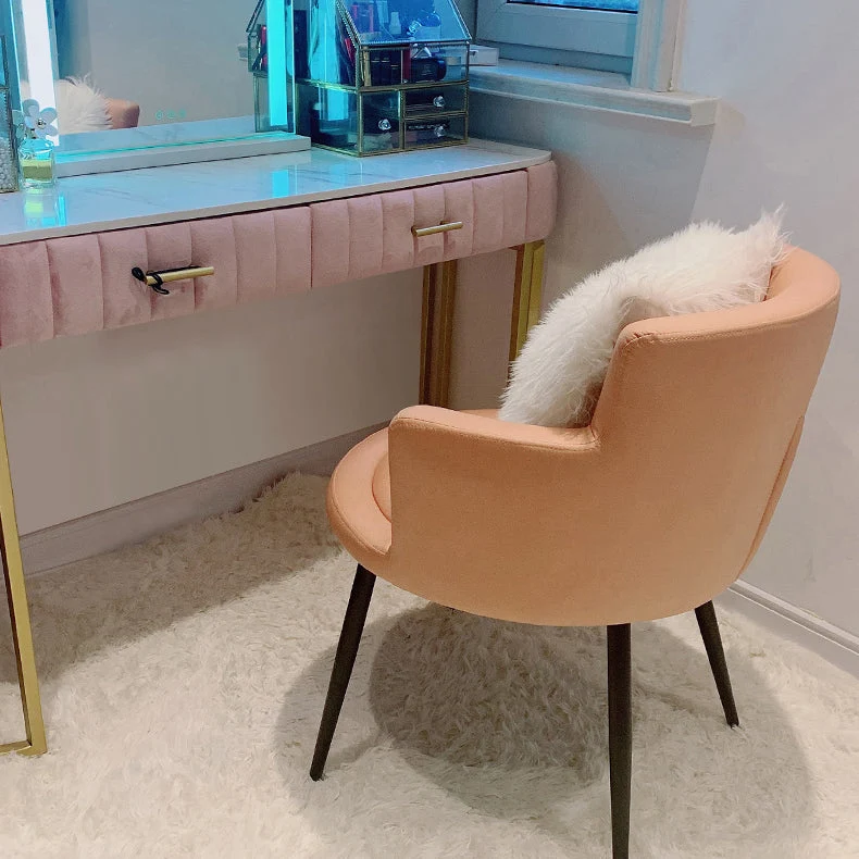 Sedia da pranzo singola moderna con bracciolo imbottito metallo per sala da pranzo Clearhalo
