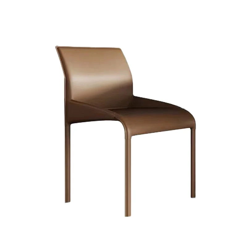 Sedia da pranzo singola pelle di stile designer, sedia laterale con schienale solido Clearhalo