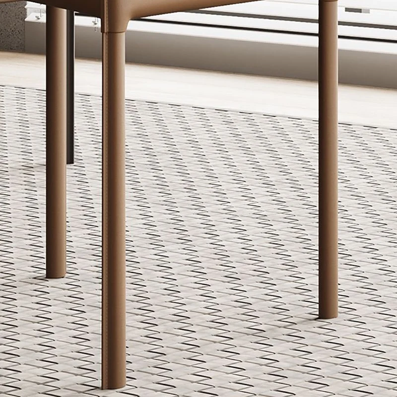 Sedia da pranzo singola pelle di stile designer, sedia laterale con schienale solido Clearhalo