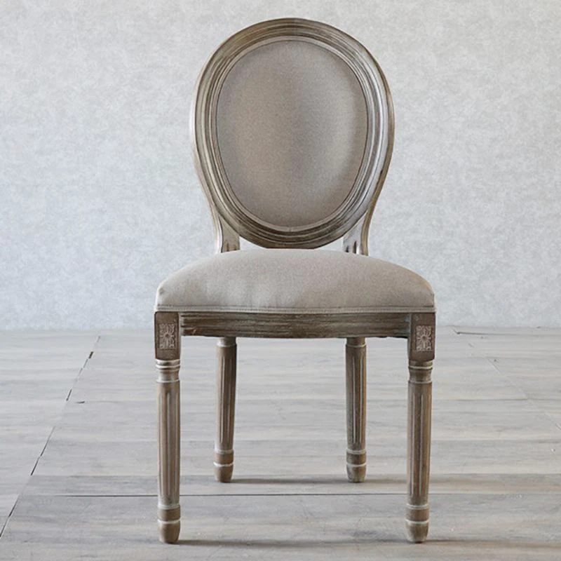 Sedia da pranzo stile country Sedia King Louis con schienale e gambe legno per uso domestico Clearhalo