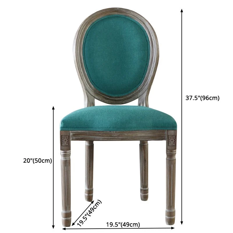 Sedia da pranzo stile country Sedia King Louis con schienale e gambe legno per uso domestico Clearhalo