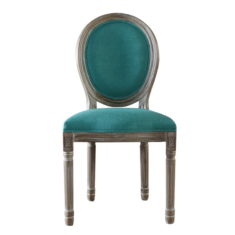 Sedia da pranzo stile country Sedia King Louis con schienale e gambe legno per uso domestico Clearhalo