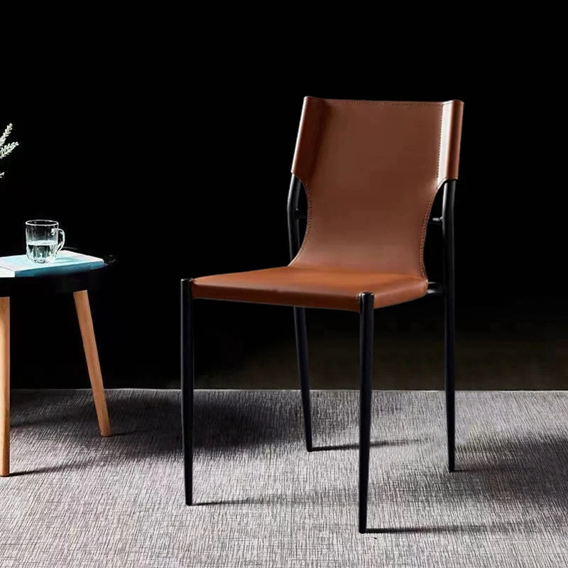 Sedia da pranzo stile designer pelle per caffetteria, con schienale solido Clearhalo