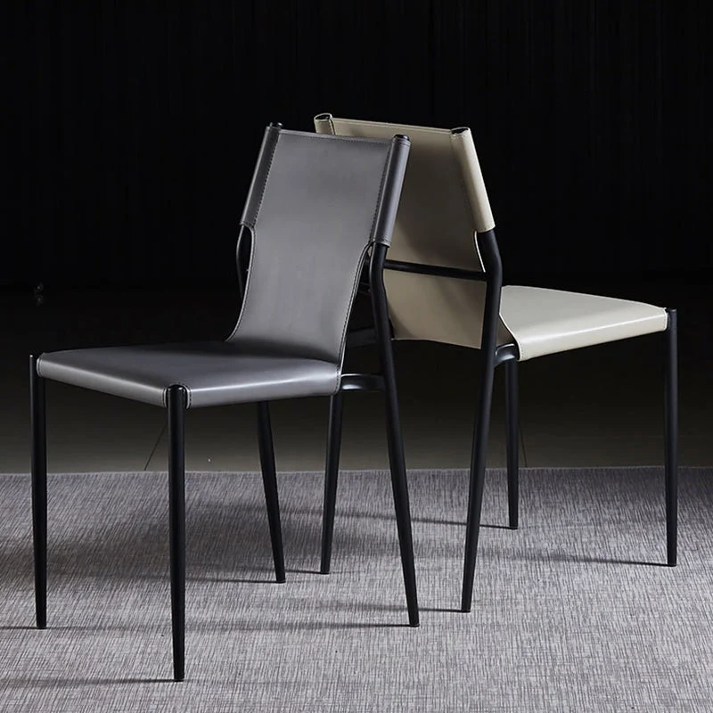 Sedia da pranzo stile designer pelle per caffetteria, con schienale solido Clearhalo