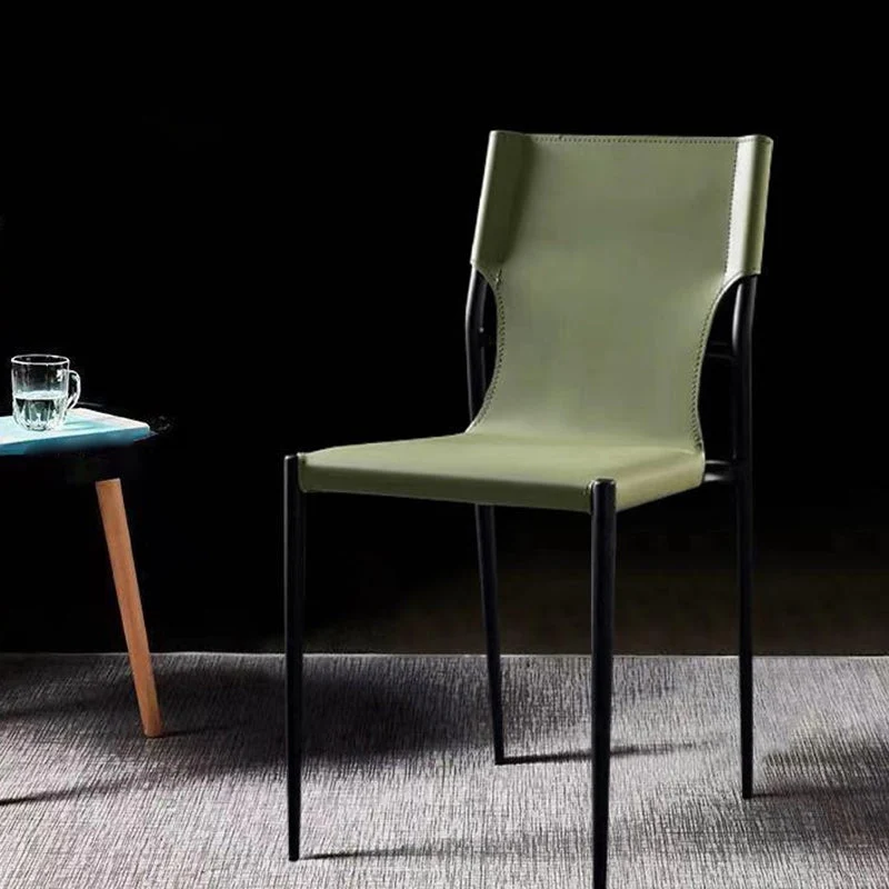 Sedia da pranzo stile designer pelle per caffetteria, con schienale solido Clearhalo