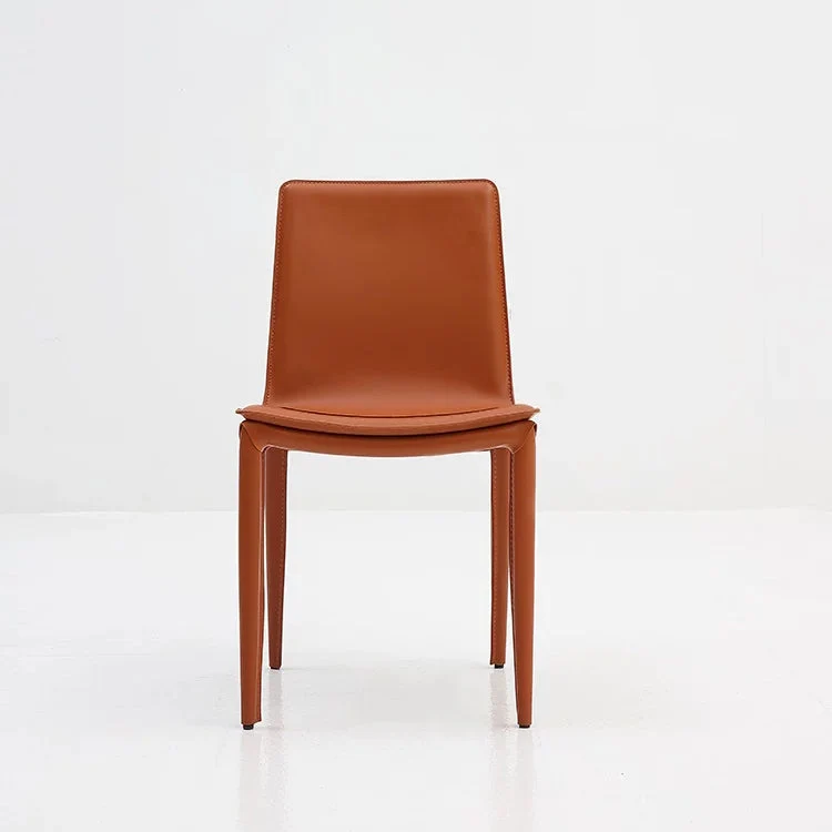Sedia da pranzo stile designer pelle per la casa, con schienale massiccio (set di 2) Clearhalo