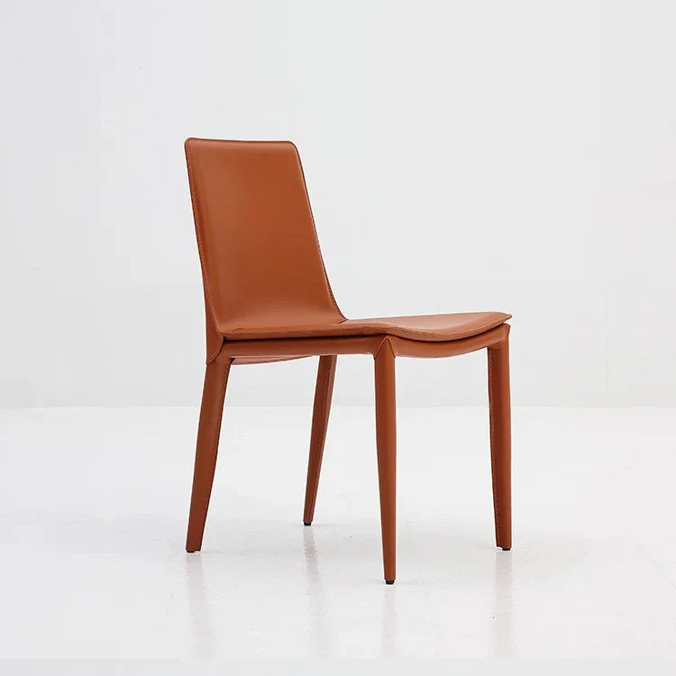 Sedia da pranzo stile designer pelle per la casa, con schienale massiccio (set di 2) Clearhalo