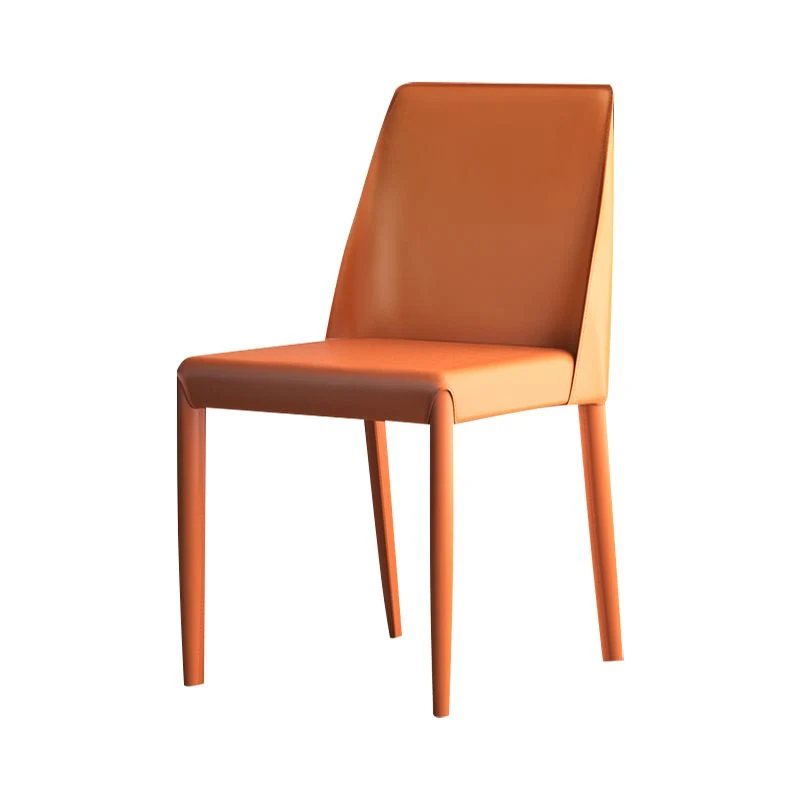 Sedia da pranzo stile designer per la casa, con schienale massiccio, pelle, finitura opaca Clearhalo