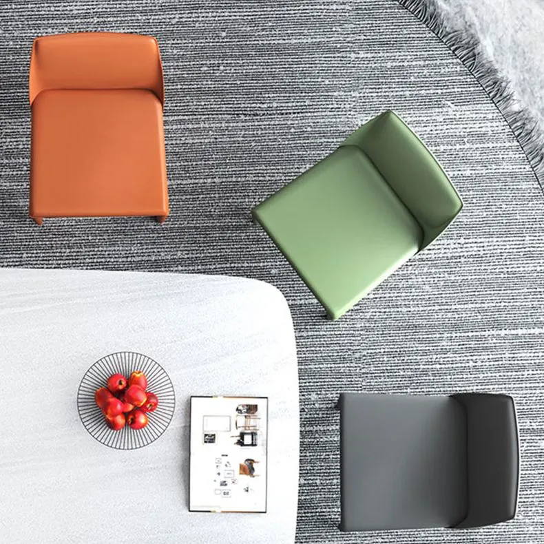 Sedia da pranzo stile designer per la casa, con schienale massiccio, pelle, finitura opaca Clearhalo