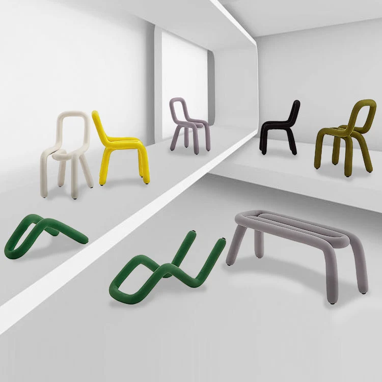 Sedia da pranzo stile designer per soggiorno, velluto, con finitura opaca, con schienale aperto Clearhalo