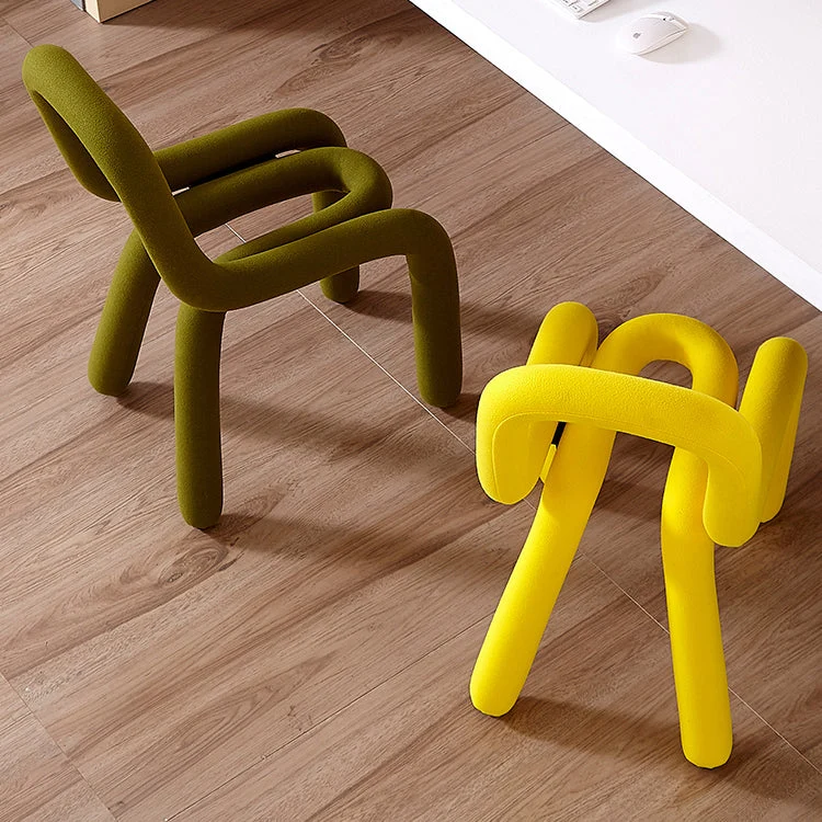 Sedia da pranzo stile designer per soggiorno, velluto, con finitura opaca, con schienale aperto Clearhalo