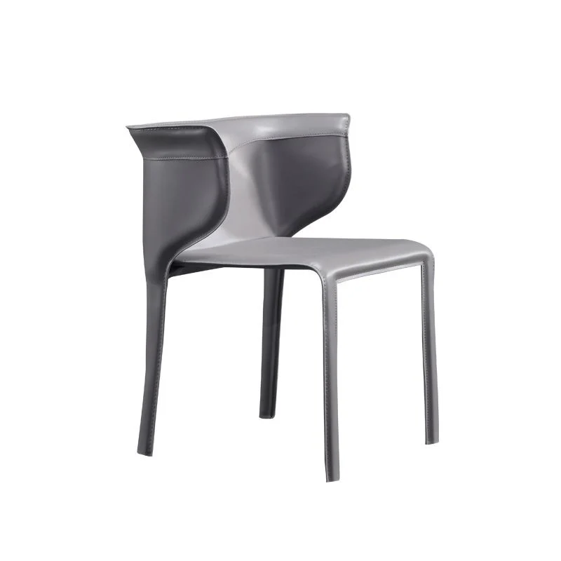 Sedia da pranzo stile designer Wingback Home con braccioli pelle con finitura opaca (set di 2) Clearhalo