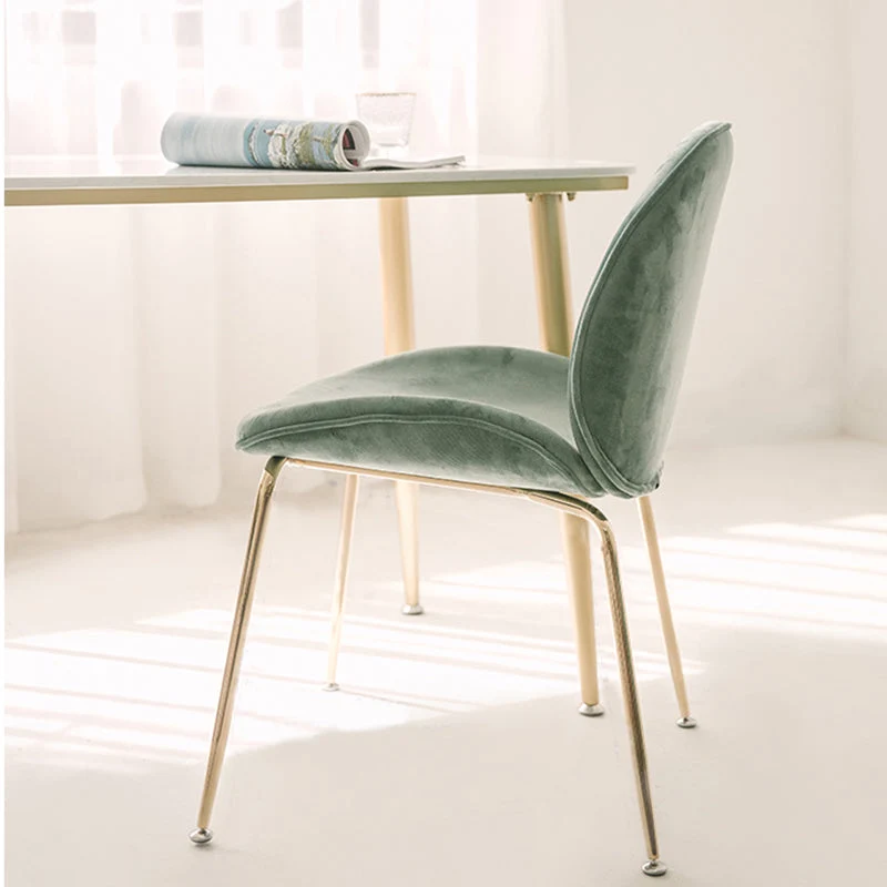 Sedia da pranzo stile glamour Sedia laterale da pranzo imbottita per interni Clearhalo