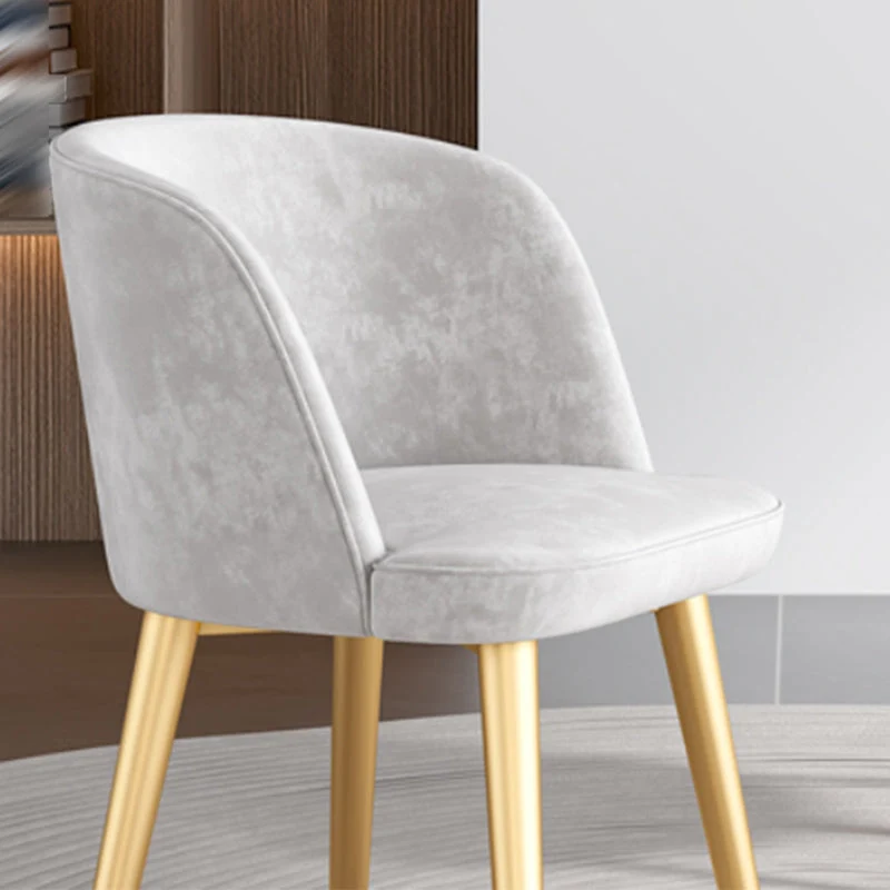 Sedia da pranzo stile glamour Sedia da pranzo imbottita con gambe metallo Clearhalo