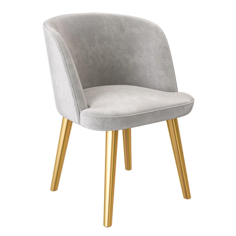 Sedia da pranzo stile glamour Sedia da pranzo imbottita con gambe metallo Clearhalo