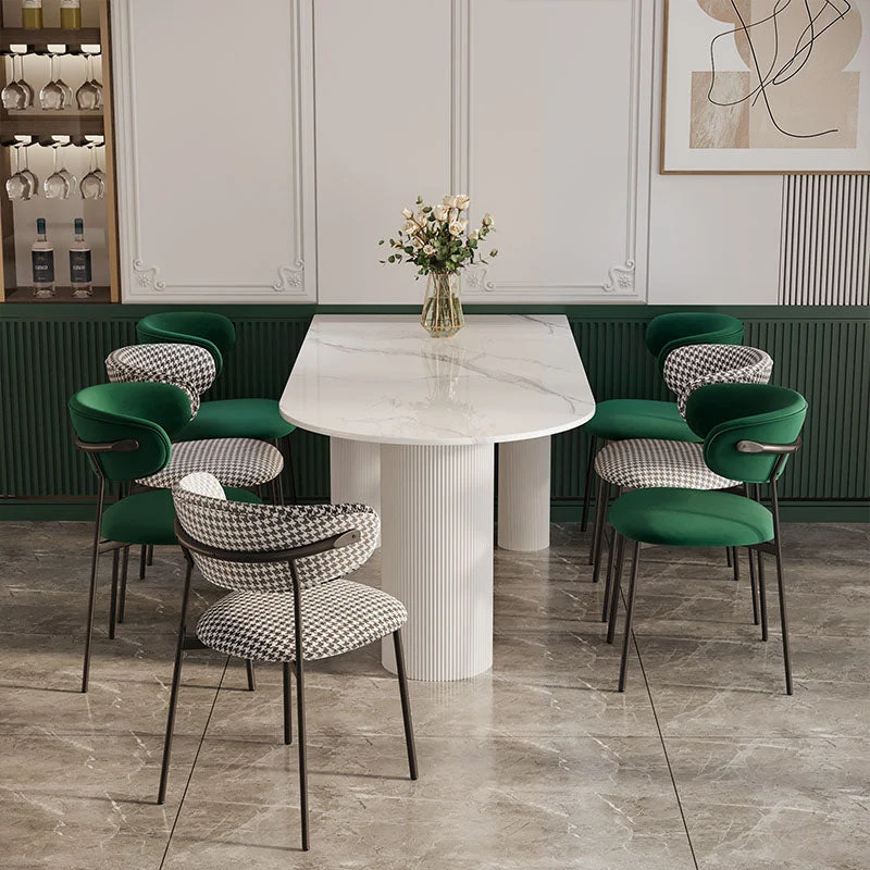 Sedia da pranzo stile glamour Sedia da pranzo imbottita con schienale aperto per sala da pranzo Clearhalo