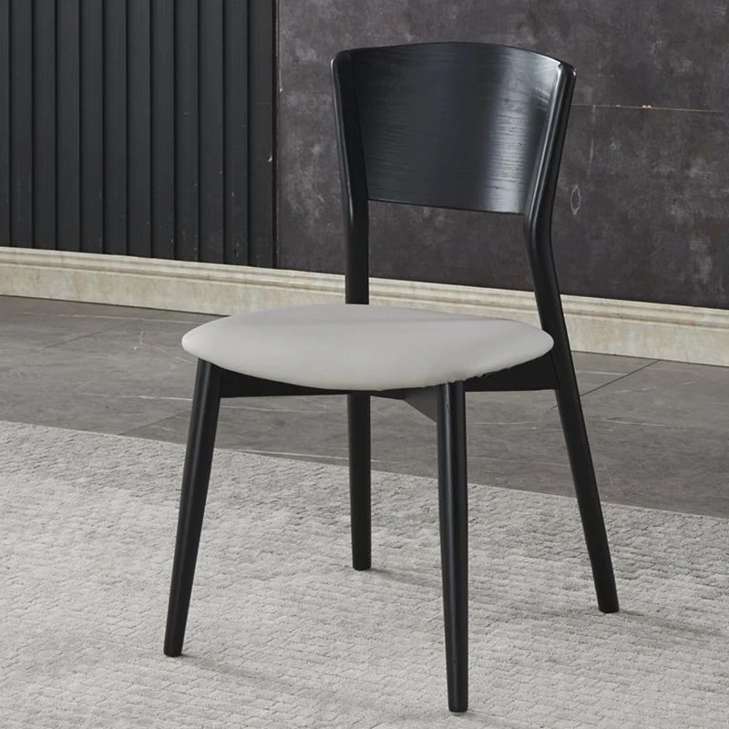 Sedia da pranzo stile industriale Sedia senza braccioli legno massello con schienale aperto Clearhalo