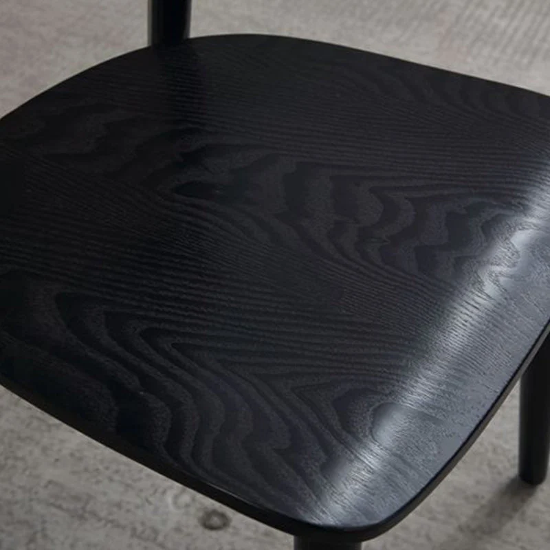 Sedia da pranzo stile industriale Sedia senza braccioli legno massello con schienale aperto Clearhalo