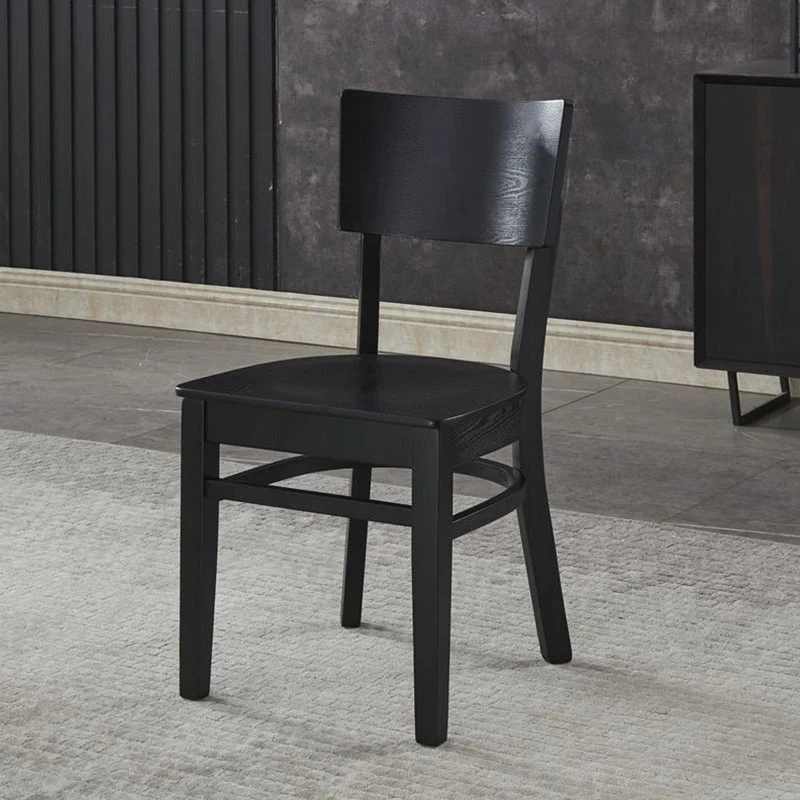 Sedia da pranzo stile industriale Sedia senza braccioli legno massello con schienale aperto Clearhalo
