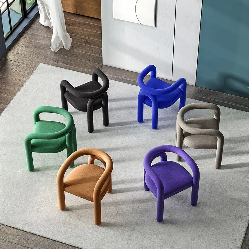 Sedia da pranzo stile moderno con braccioli da cucina e gambe metallo Clearhalo