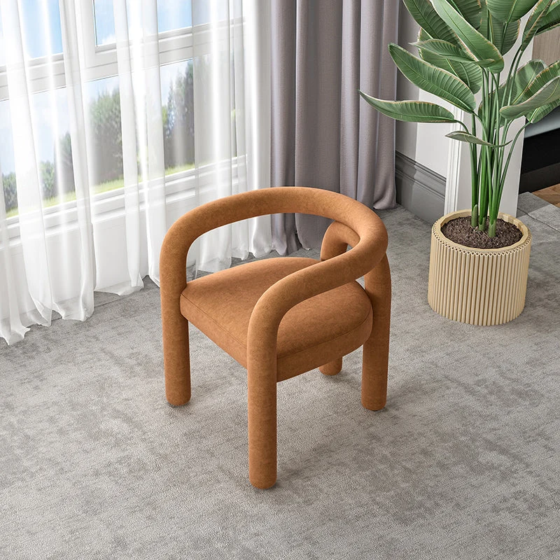 Sedia da pranzo stile moderno con braccioli da cucina e gambe metallo Clearhalo