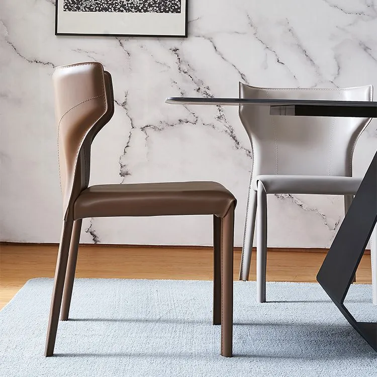 Sedia da pranzo stile moderno con schienale alto metallo senza braccioli per cucina Clearhalo