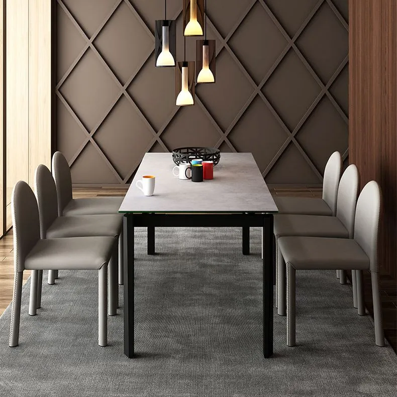 Sedia da pranzo stile moderno, sedia laterale senza braccioli da cucina con gambe metallo Clearhalo