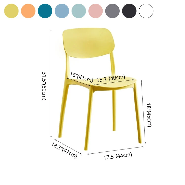 Sedia da pranzo stile moderno Sedia singola da pranzo plastica da cucina senza braccioli Clearhalo