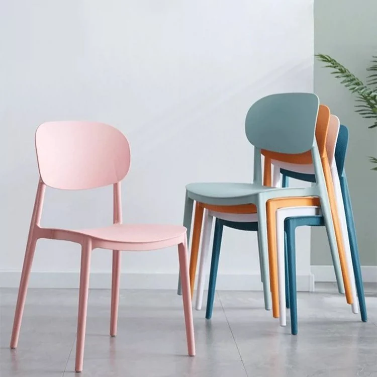 Sedia da pranzo stile moderno Sedia singola da pranzo plastica da cucina senza braccioli Clearhalo