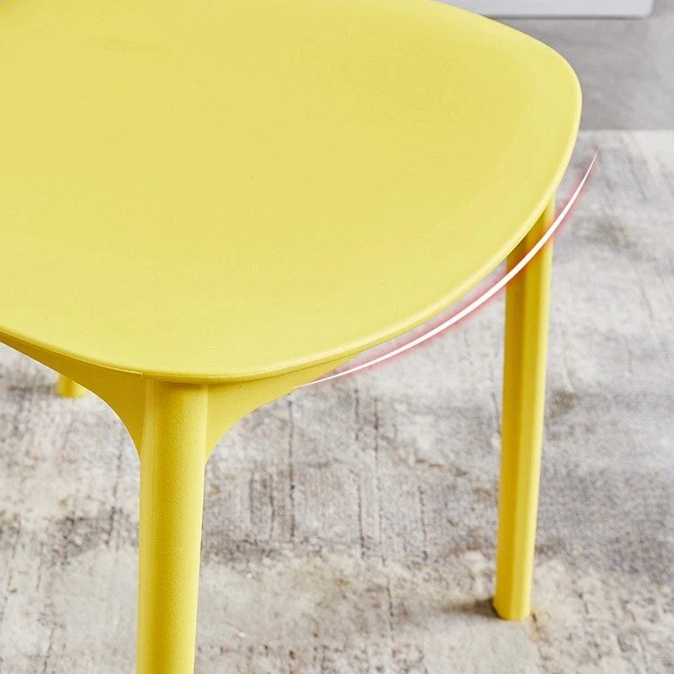 Sedia da pranzo stile moderno Sedia singola da pranzo plastica da cucina senza braccioli Clearhalo