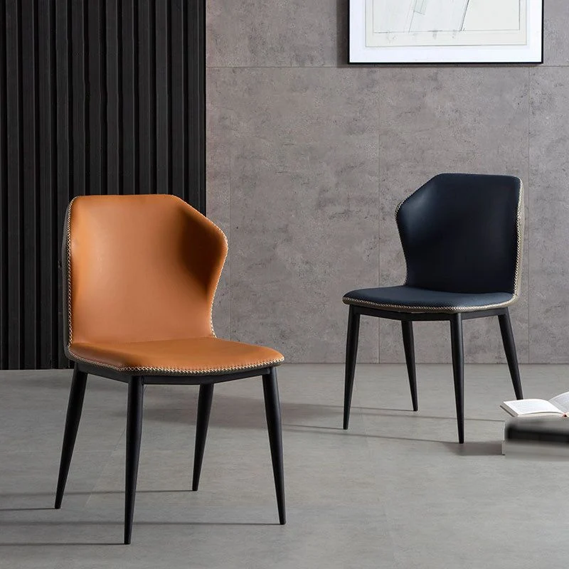 Sedia da pranzo stile moderno, sedie con schienale alto senza braccioli e gambe metallo Clearhalo