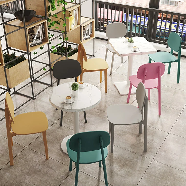 Sedia da pranzo stile moderno Sedie laterali da pranzo plastica senza braccioli per cucina (set di 4) Clearhalo