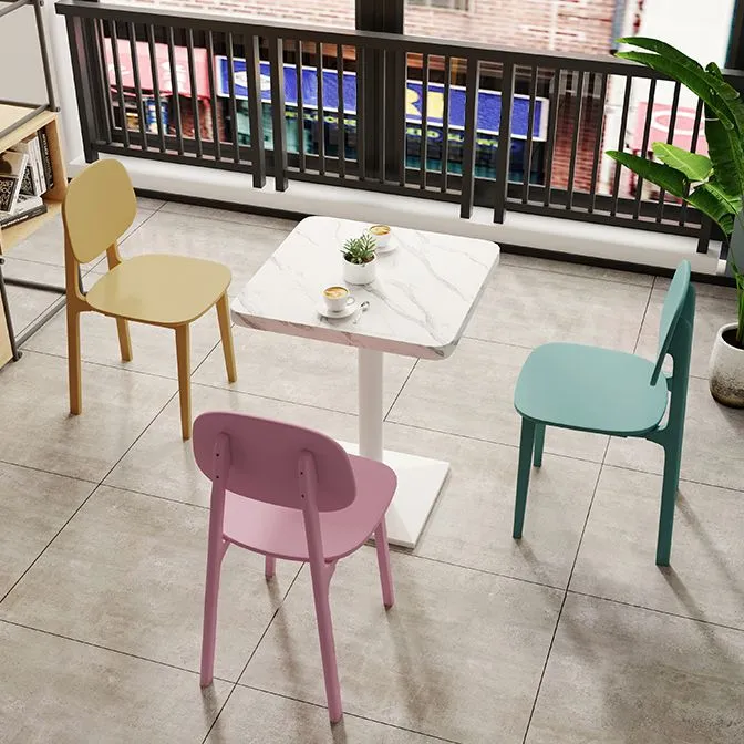 Sedia da pranzo stile moderno Sedie laterali da pranzo plastica senza braccioli per cucina (set di 4) Clearhalo