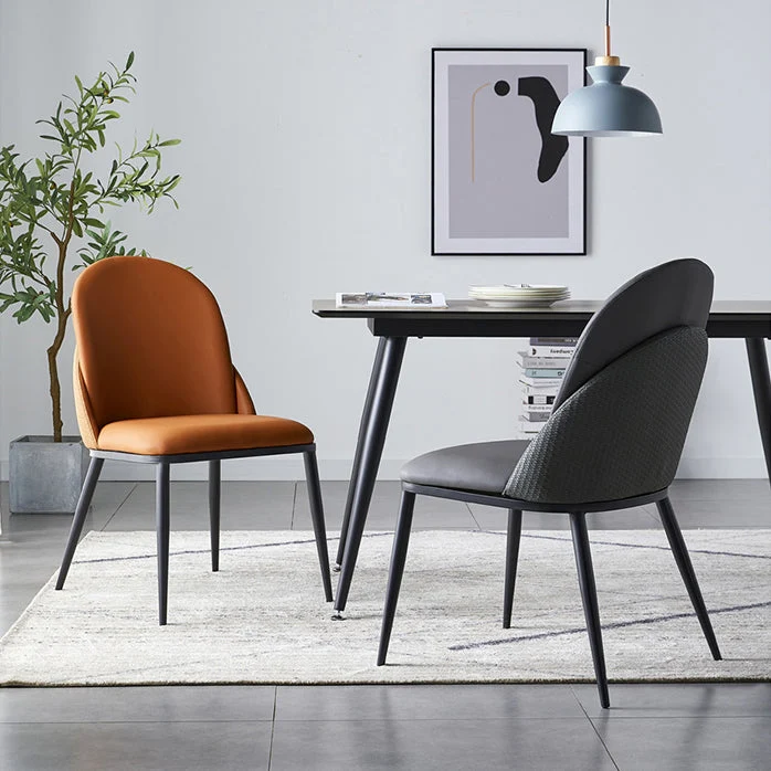 Sedia da pranzo stile moderno Sedie Parsons laterali metallo senza braccioli per cucina Clearhalo