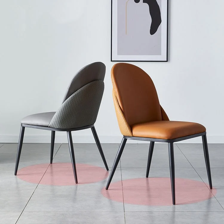 Sedia da pranzo stile moderno Sedie Parsons laterali metallo senza braccioli per cucina Clearhalo
