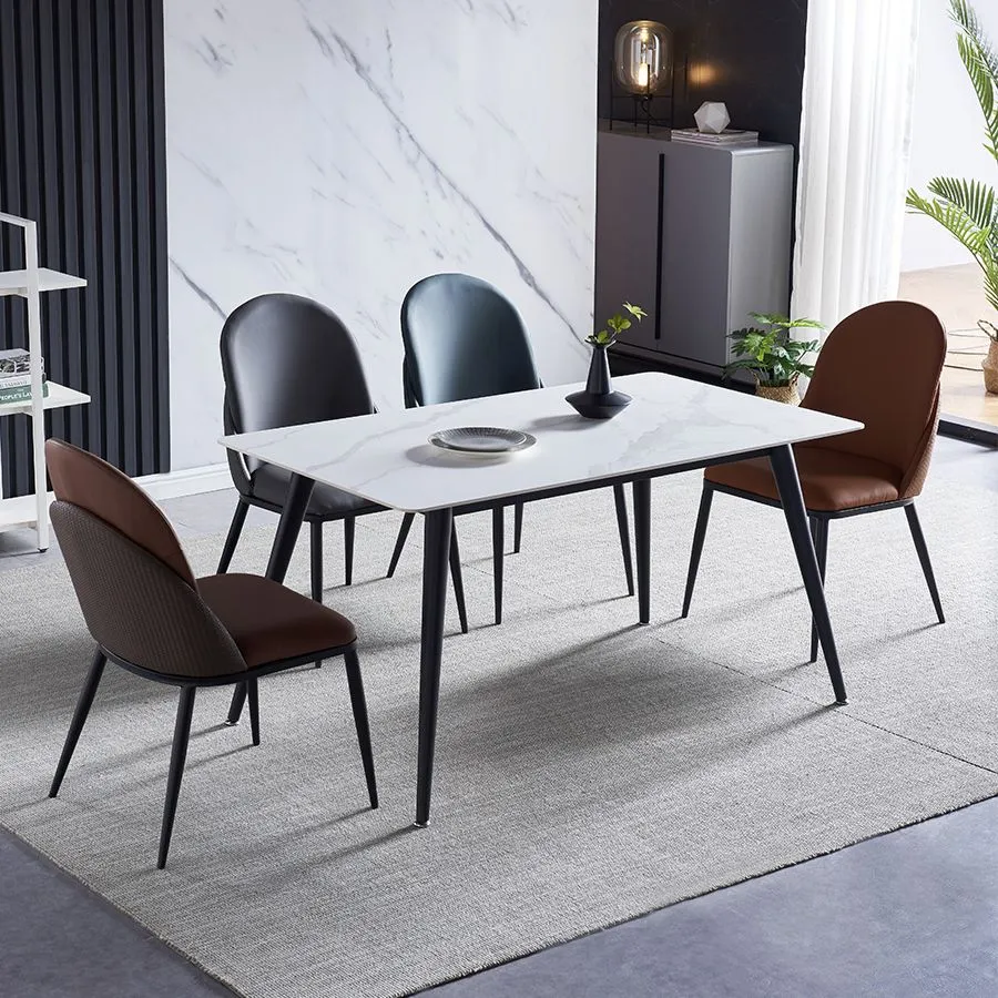 Sedia da pranzo stile moderno Sedie Parsons laterali metallo senza braccioli per cucina Clearhalo