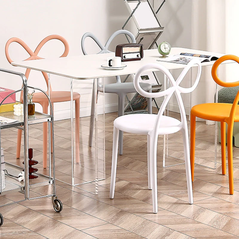 Sedia da pranzo stile moderno Sedie da pranzo senza braccioli con gambe plastica per cucina Clearhalo