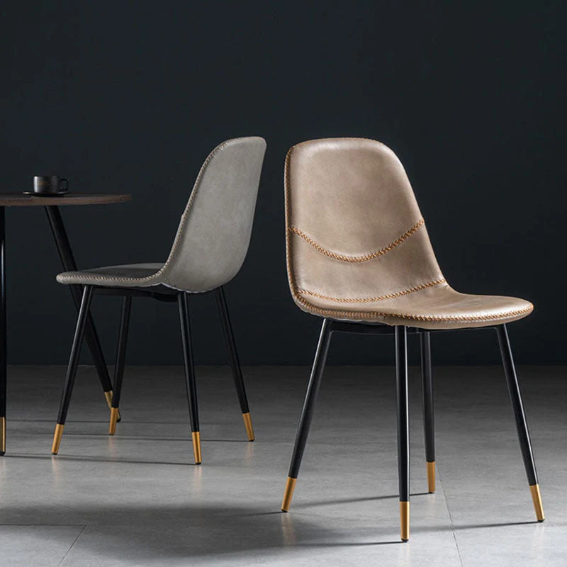 Sedia da pranzo stile moderno senza braccioli con gambe metallo per cucina Clearhalo